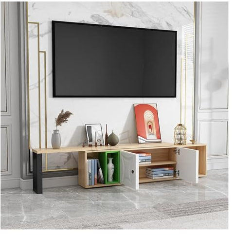 Moderno soporte de TV para sala de estar, consola multimedia de estilo nórdico con chimenea, mueble de TV de lujo para dormitorio, elegante mesa de TV (100 x 20 x 40 cm)