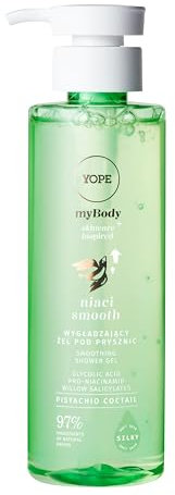 YOPE Gel Doccia Levigante myBODY | Niacinamide, AHA Glicolico & Salicilati di Corteccia di Salice | Pelle Impura & Testurizzata | Naturale, Vegano, pH Neutro | Pistachio Cocktail | 300 ml
