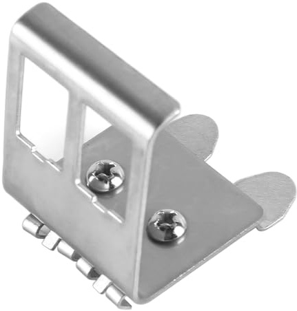 Nicear Adaptador de riel DIN para módulos Keystone RJ45, soporte metálico de acero inoxidable de 1,5 mm para rieles DIN de 35 mm, módulos Keystone de 14 x 16 mm - Módulo de 2 puertos