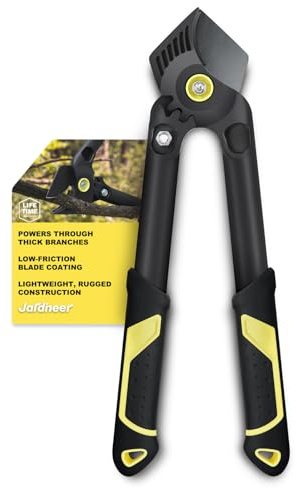 Jardineer Loppers for Tree Trimming with Gear Assist, 42cm Lightweight Garden Loppers with Steel Blade and Anti-Slip Handles, Cuts up to 3cm Diameter Branches, Yard Tools for Seniors, Women Gardening