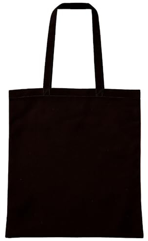Traineando Tote Bag de Tela 38 x 42 cm – Packs 10-25-50 unidades – Multiples colores - Bolsas de Tela Resistentes para Compra, Regalos y Manualidades – Asa Larga, Lavables, Ecológicas (25, Negro)