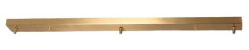 AstrizLamp 3 Agujero Embellecedor Lampara Techo 50cm Rectangular Roseta de Techo de Metal Dorado Hierro Cubierta Lámpara de Techo 3 vía Fijación al Techo con Accesorio para plafones lámparas colgantes