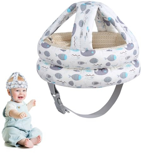Casque Bebe Antichoc Protection, 1 pièce Casque Anti Chute Bebe, Casq UE Bé bé Anti Choc, Casq UE Protection B ebe, pour Enfant Garçon Fille Apprendre à Ramper et à Marcher, Blanc.