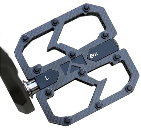 Compatible con Pedales de Bicicleta de Fibra de Carbono KOCEVLO, Pedal de Carreras de Carretera MTB Ultraligero de 195g con Eje de Titanio y 3 rodamientos Antideslizantes