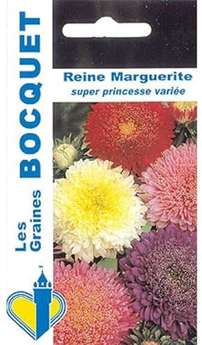 Sachet de graines de Reine Marguerite Superprincesse variée - 0,8 g - fleur annuelle - LES GRAINES BOCQUET