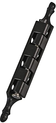 Amig - Bisagra Desmontable Negra Decorativa con Remate Fabricada en Zamak para Puertas Abatibles de Armarios y Otros Muebles - 95 x 9 mm