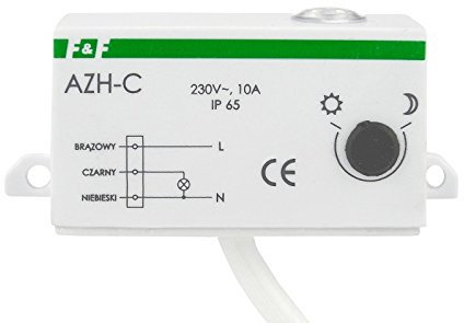 Interruttore crepuscolare con sensore di luce interna, sensore di luce, sensore crepuscolare automatico F&F AZH-C 1023