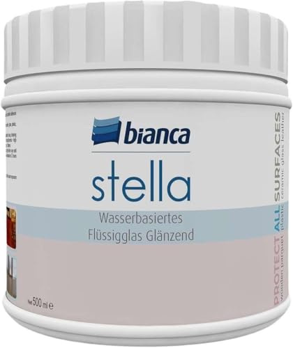 Bianca Stella vetro liquido lucido a base d'acqua, 500 ml, resistente vernice trasparente, sigillante incolore per legno, metallo e piastrelle, offre uno strato protettivo extra su vernice