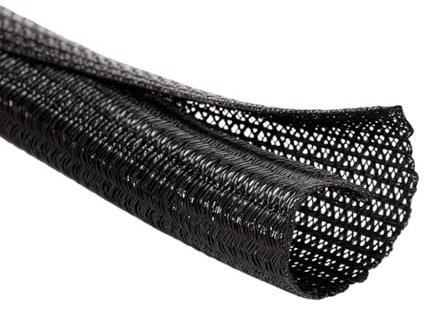 MGI SpeedWare Braided Split-Sleeve Wire Loom for High-Temperature Automotive Harness and Home Cable Management 10 feet (1/8)