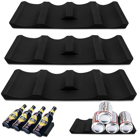 GZqiancang 3 Pièces Range Bouteille Frigo, Silicone Porte Bouteille Frigo pour Le Stockage De Bière, D'eau Minérale, Boissons En Conserve (29 x 9,5 x 1,5 cm)