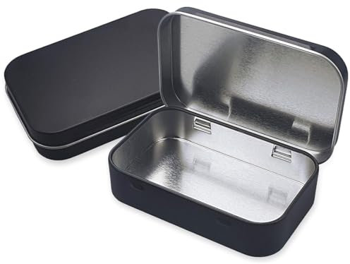 JTKREW 2X Blechdose Aufbewahrungsbox mit Deckel Blechdose Geeignet Mini Metalldose Praktische für Süßigkeiten Schlüssel (Schwarz)