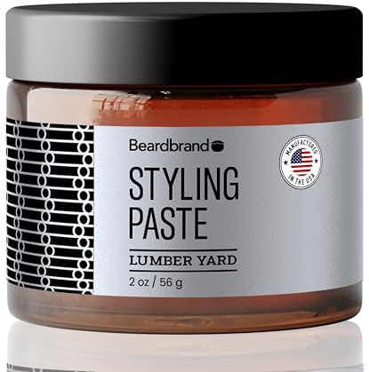 Beardbrand Beard Styling Paste - Medium Hold and Natural Look Hair Paste for Men | Versatile Hair Styling Cream - Sandalwood & Cedar Scent - 56 grams