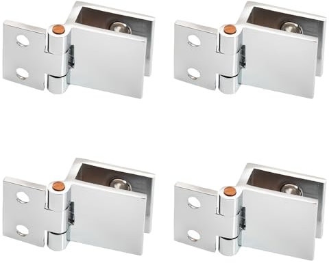 4 Pcs 0 Degree Glass Door Clamp Zinc Alloy Shower Screen Hinges for Display Cabinet Wine Cabinet - 5-8MM Thick Glass Hinge Replacement Parts