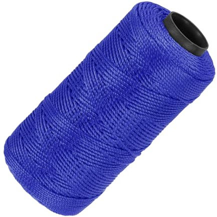QUARKZMAN Cuerda de Nylon 3 Cabos Trenzada - Hilo para Albañilería 1.5mm x 218 Yardas, Hilo de Nylon para Proyectos DIY, Mejoras del Hogar, Suministros para Fiestas Navideñas, Azul Oscuro