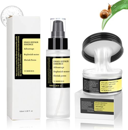 Skincare Coreen Kit, Advanced Snail 96 Sérum Visage+Advanced Snail 92 Crème Visage, Snail Mucin Coffrets de Soins pour la Peau,Bave Escargot Visage Une Peau Eclatante,Convient à Tous les Types de Peau
