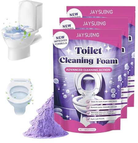 Fizzclean - Limpiador de inodoro, espuma de limpieza de inodoro Fizzclean, espuma Fizzclean para inodoro limpio y brillante, polvos espumosos de limpieza de inodoro sin contacto