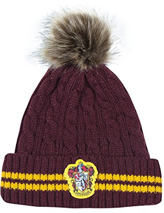 Cinereplicas Harry Potter - Gorro con Pompón - Licencia Oficial - Casa Gryffindor - Rojo y Amarillo