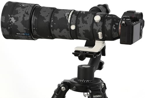 ROLANPRO Objektivabdeckung Camouflage Regenschutz für Sony FE 200–600 mm F5.6–6.3 G OSS Objektivschutzhülle, Waffenbekleidung, #18, Dunkelschwarz wasserdicht