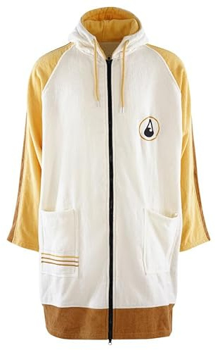 WAVE HAWAII Sannt ZIP Surfponcho für Körpergrößen von 160-190 cm aus 100% ÖKO Baumwolle Umkleidehilfe für Schwimmen Strand Surfen Duschponcho Surf Poncho für Damen Herren Erwachsene