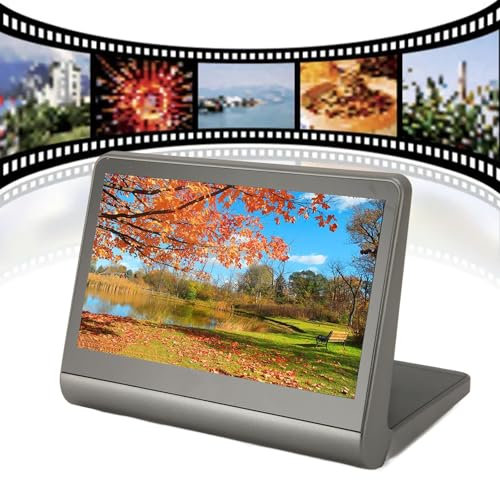 Escáner Digital de Películas y Diapositivas, Escáner de Películas con Pantalla HD en Color de 7 Pulgadas, Convierte Negativos y Diapositivas de Películas 135/126KPK/110/Super8 en
