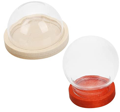 LIFKOME 2 Piezas cúpula de Cristal cúpula Cristal Cubierta de Campana de Cristal Accesorios en Forma de Campana Globo Nieve Artificial Bola de Nieve Vidrio