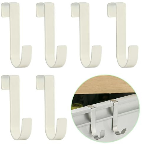 Paquete de 6 Piezas de acero inoxidable a prueba de agua para puerta de ducha para baño, puerta de cristal sin marco, Gancho Toallero para Radiador Toallero,No Requiere Perforación para Colgar Toallas