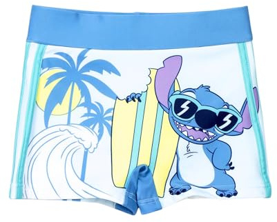 Disney Stitch - Costume da bagno per bambini, pantaloncini da bagno da boxer, Stitch, costume da bagno per bambini, taglie 4-10 anni, multicolore, 4 anni