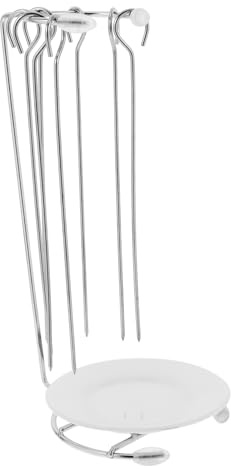 Hemobllo Supporto Kebab in Acciaio Inossidabile Appendibile per Spiedini Bbq con Porta Spiedini Facile da Pulire e Distribuzione Uniforme del Calore Adatto per Carne e Verdure