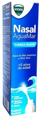 Vicks Nasal Agua De Mar Fuerza Suave 120ml,[Desde +0 años de edad]