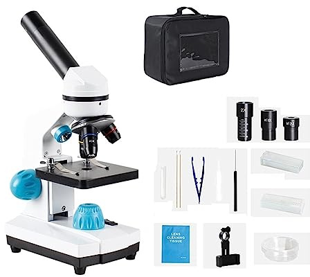 2000x Biologiskt HD Mikroskop Monokulärt Student Laboratorielab Utbildning LED(Package 4)