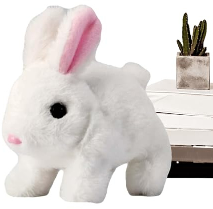 Interactive Rabbit Toy - Electronic Plush Rabbit, Interactive Jumping Pet | Realistic Motion Simulation Play Figure Model, Robotic Animal Movement Experience Set System with Birthday
