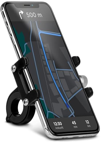 ONEFLOW® Supporto per cellulare da bicicletta per tutti gli Oukitel – Supporto per smartphone ultraleggero per manubrio compatto, stabile e discreto, nero