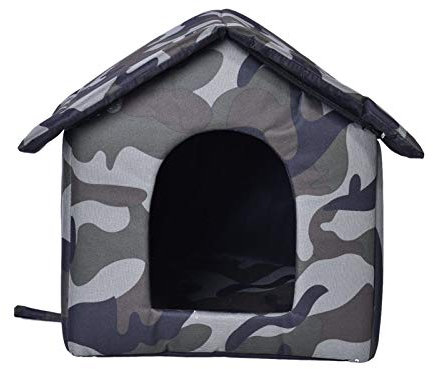 Katzenhaus Für Draußen Winterfest, Katzenhöhlen Häuser Katzenbett Mit Abnehmbarem Matte, Outdoor Pet House Wasserdichtes Wetterfestes Katzenhaus, Faltbares Tierheim Für Kleine Katzen Häuser (M)