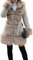 Giolshon Damen Langer Pelzjacke aus Kunstwollmischung mit Gürtel Gepolsterter Bubble Parka Mantel Isolierte Sherpa Fleece Oberbekleidung 241A Khaki XL
