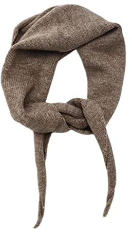 Yizelli 110x32cm Triangle Motif Tricot Écharpe pour Femmes Couleur Unie Automne Hiver Chaud Châle