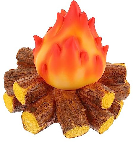 HOMSFOU Flammenlampe Mini-lagerfeuerdekoration Landschaft Landschaft Lagerfeuer Realistische Led-Lampe Mit Flammeneffekt Flammenlicht Künstliches Halloween Ornamente Harz Elektronisch 3D