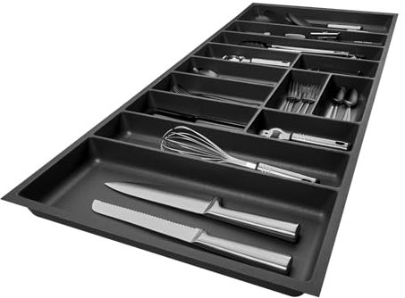 SO-BOX 3 Besteckkasten Breite 109,1 cm, Tiefe 47,3 cm mit anthraziter Kanvas-Struktur für 120er Schubladen von Nobilia ab August 2012 und weitere Küchen