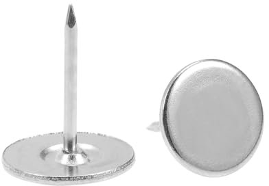 QUARKZMAN 60 Piezas de Clavos de Tapicería, Cabeza Plana de 16mmx20mm, Clavos Decorativos para Muebles, Chinchetas para Sofás y Cabeceros, Color Plata