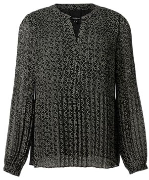 Comma Plissierte Bluse aus Chiffon mit Logomuster