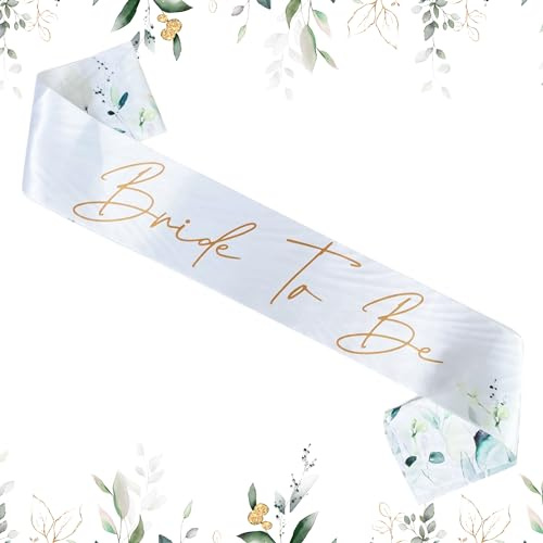 Blue Planet Fancy Dress Botanical Sash (Pack of 1) Botanical Hen Party Sash with Gold Text Satin for Women Girls Wedding Bachelorette Parties