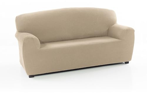 FAVERTI® Housse de canapé 2 Places élastique Universelle de 140 à 180 cm Modèle Reale Beige Protecteur de qualité en Tissu Jacquard Toucher Coton