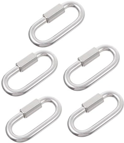 PLAFOPE 5 Connettori Per Catena in Acciaio Inossidabile Con Fibbia Di Bloccaggio Per Roulotte E Rimorchi