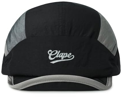 CLAPE Casquette de Cyclisme Casquette de Vélo à Bord Court Bord Souple Respirante Séchage Rapide 5 Panel Running Cap Chapeau de Baseball Sport Hat Protection UV Cycling Cap Black BSSD2566