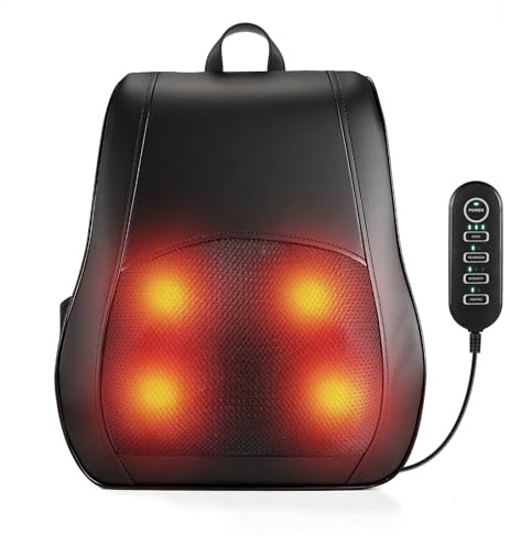 ELEHOT-Store Massaggiatore Schiena e Collo 4D con Calore, 3 Livelli Intensità Regolabili, Ideale per Uso su Spalle e Zona Lombare per Lui e Lei