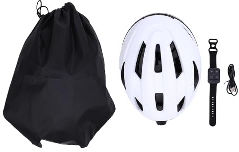 XUMIUZIY Bike Helmet with Bluetooth Camera for Men Women, 1080P HD Video Recorder, 170° Lens, WiFi Smart Cycling Helmet with Rear Light, Music Player, Remote Control (White)