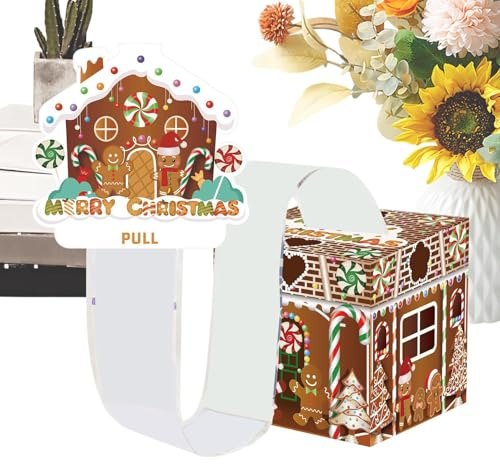 Scatola di Natale, contenitore per regali di pan di , contenitore festivo per celebrazioni, simpatico design a cartoni animati con funzione di archiviazione riutilizzabile, per feste