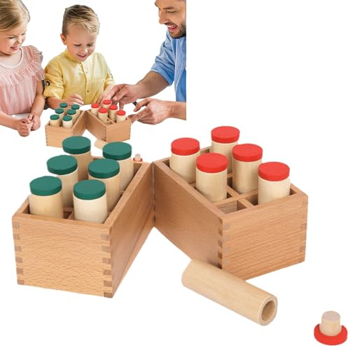 Zetqhuu Giocattoli Sensoriali Auditivi,Giochi Sensoriali Interattivi Educativi - Giocattoli Auditivi in Legno con Scatole Sonore,Per Bambine E Bambini In Età Prescolare Compleanno Natale Casa