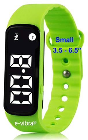 e-vibra Orologio medico con 8 allarmi vibranti, promemoria medico, con timer e 8 allarmi giornalieri (verde, piccolo)