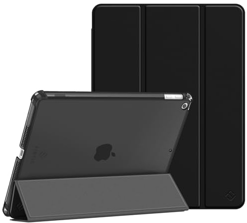 Fintie Hülle für iPad 9. Generation 2021/8. Gen 2020/7. Gen 2019 10.2 Zoll mit Stifthalter, ultradünne leichte Schutzhülle mit transparenter Rückseite und Auto Schlaf/Wach Funktion, Schwarz
