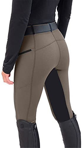 Reithose Damen Reitleggings Radhose Reitsport Hose High Waist Skiny Fit Economic Vollbesatz mit Handytasche Radhosen Mädchen Lange Hosen für Reiter Pferde Reiten Motorrad Fahrradhose Trainingshose